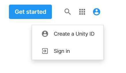 Unity sign in page