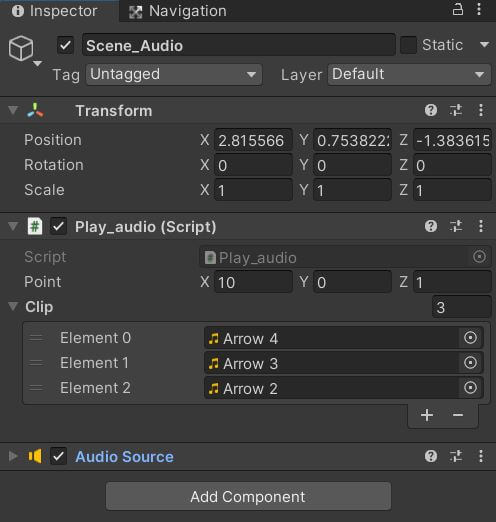 Unity play audio in sequence inspector settings