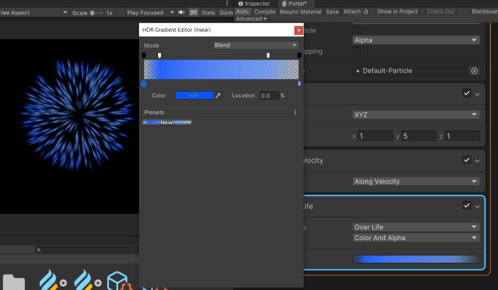 Portal VFX graph color settings 