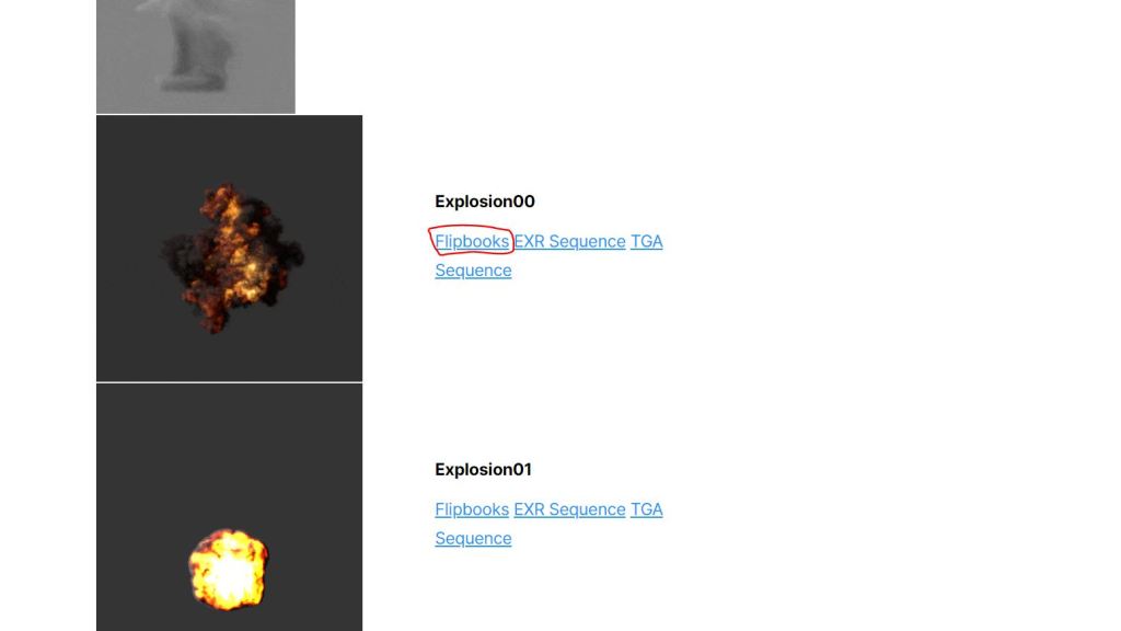 Download explosion flipbook from Unity