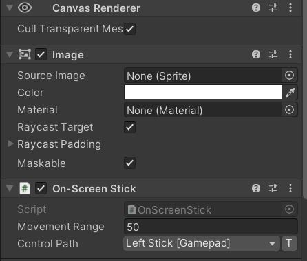 On screen stick component
