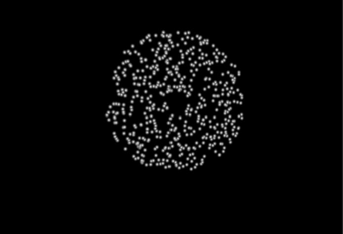 Particles moving Inwards from the circle.